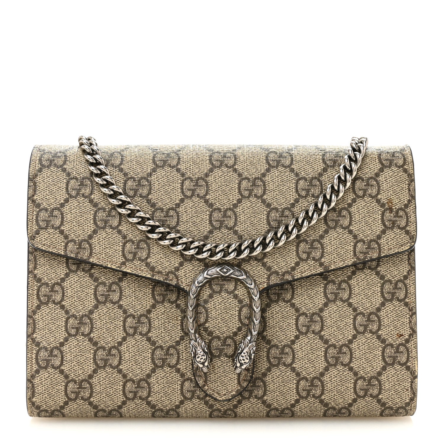 Gucci GG Supreme Monogram Mini Dionysus Chain Wallet Beige Vulcanic Red 1 of 13