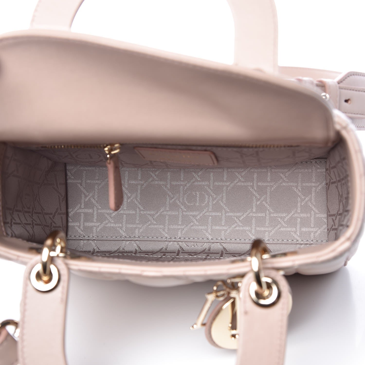 Christian Dior Lambskin Cannage Small Lucky Badges My Lady Dior Taupe 5 of 6