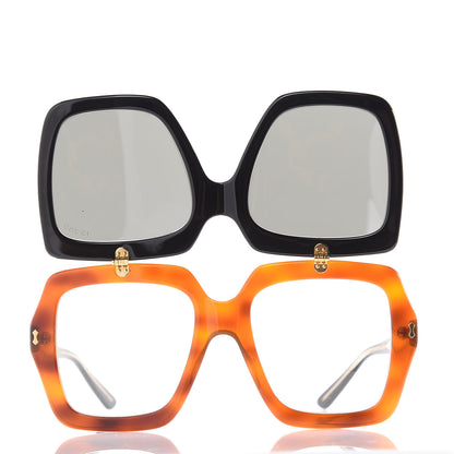 Gucci Acetate Oversized Flip Up Sunglasses GG0088S Tortoise Black 5 of 8