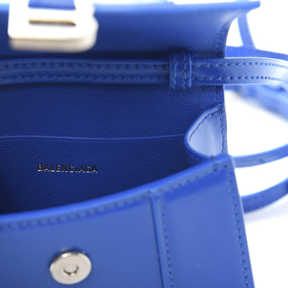 Balenciaga Shiny Box Calfskin Hourglass Top Handle Bag Mini Bleu 6 of 10