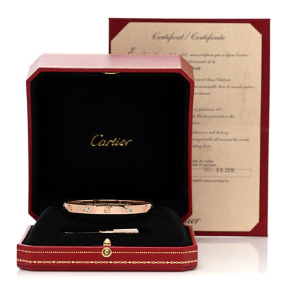 Cartier 18K Pink Gold 4 Diamond LOVE Bracelet 17 5 of 5