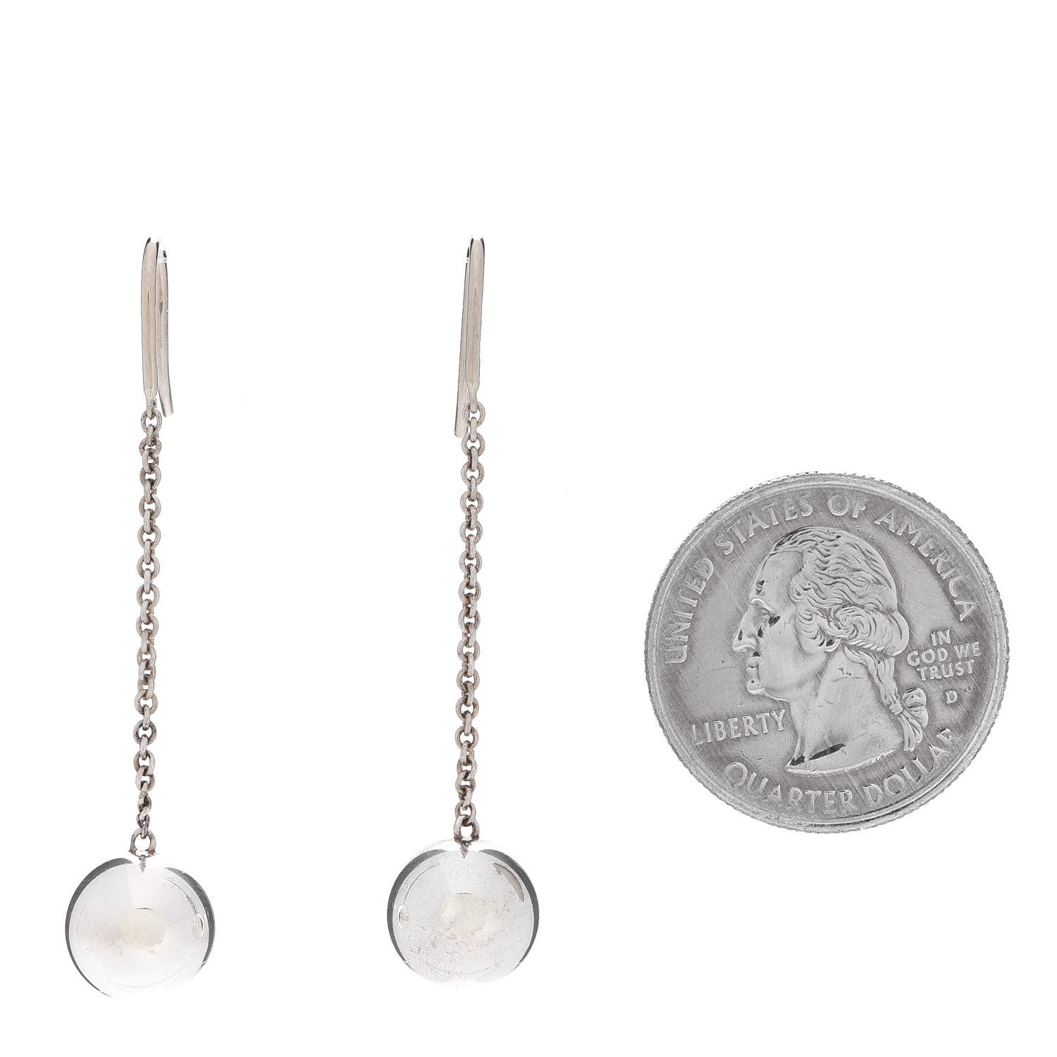 Tiffany Sterling Silver 10mm HardWear Ball Drop Earrings 2 of 4