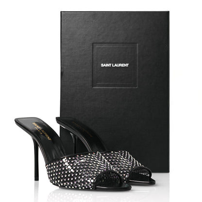 Saint Laurent Mesh Strass Giqua 95 Mule Sandals 39 Black 12 of 12