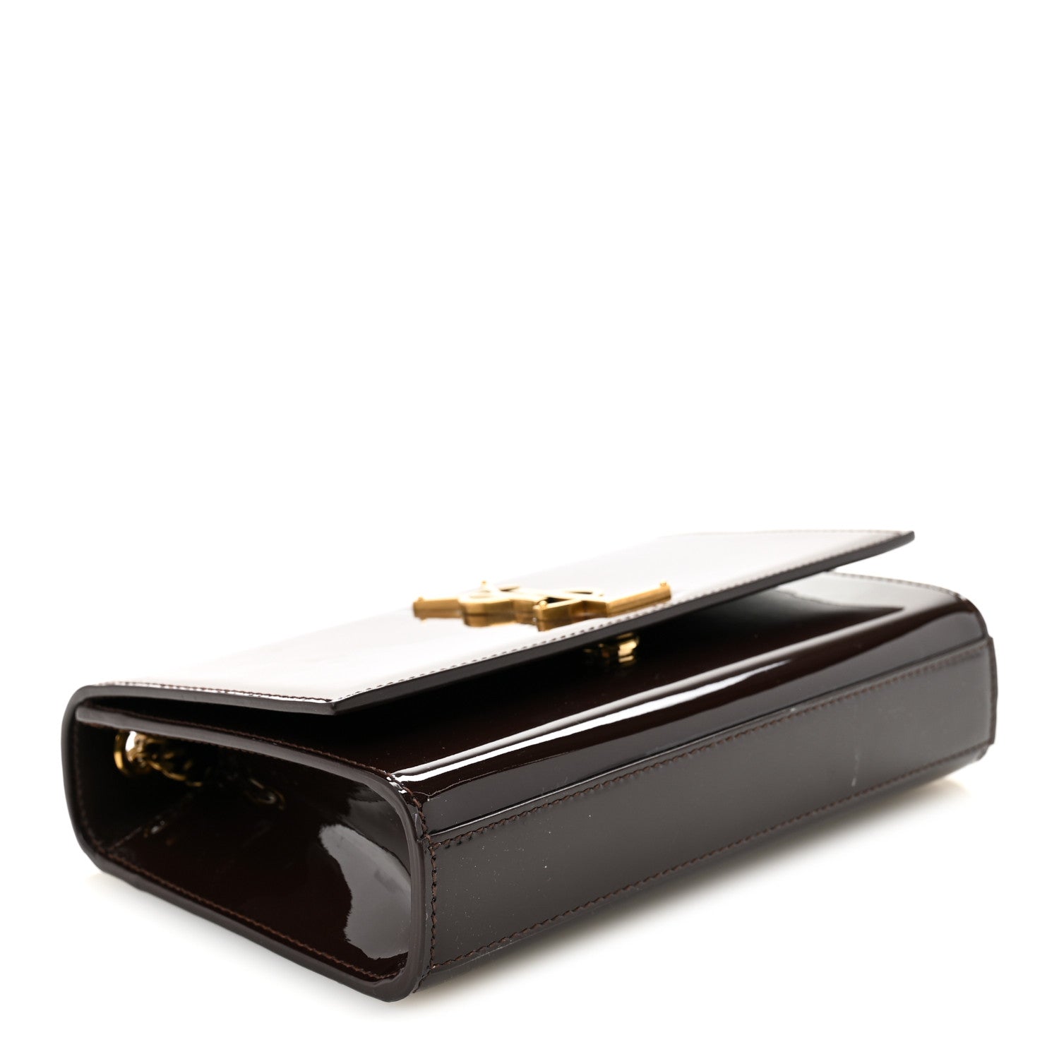 Saint Laurent Patent Small Monogram Kate Satchel Spicy Chocolate 4 of 10