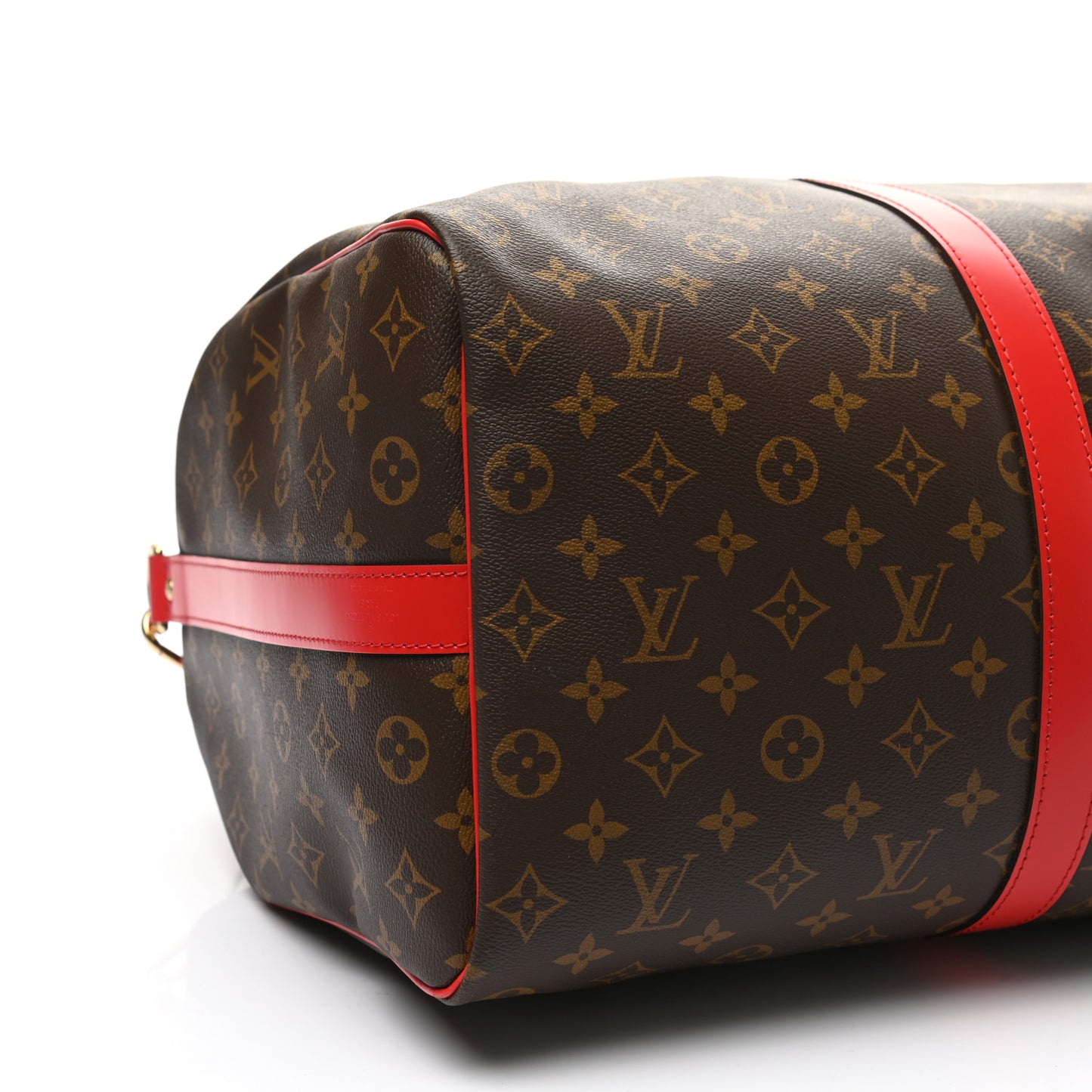 Calfskin Monogram Keepall Bandouliere 50 Coquelicot