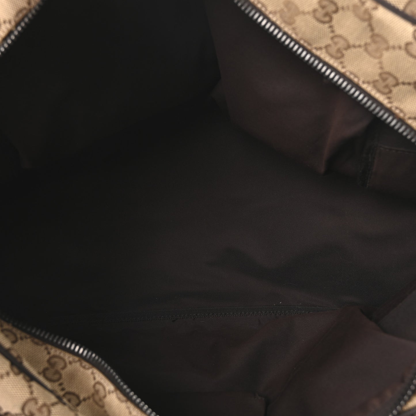 GG Monogram Web Duffle Bag Dark Brown