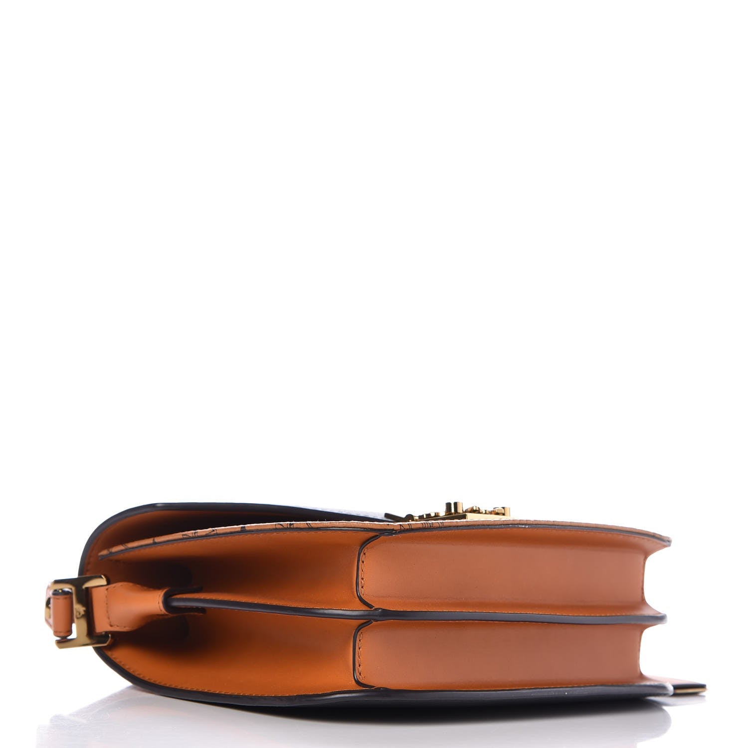 MCM Visetos Calfskin Small Patricia Crossbody Bag Cognac Black 4 of 8