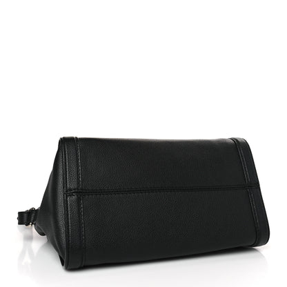 Alexander McQueen Pebbled Calfskin Small Skull Padlock Zip Around Tote Black 4 of 9