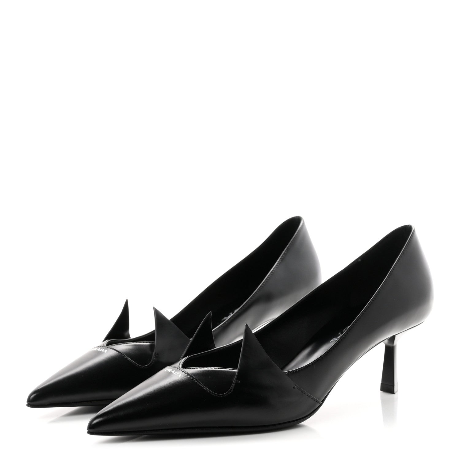 Prada Spazzolato Pointed Toe 55mm Pumps 37 Black 4 of 9