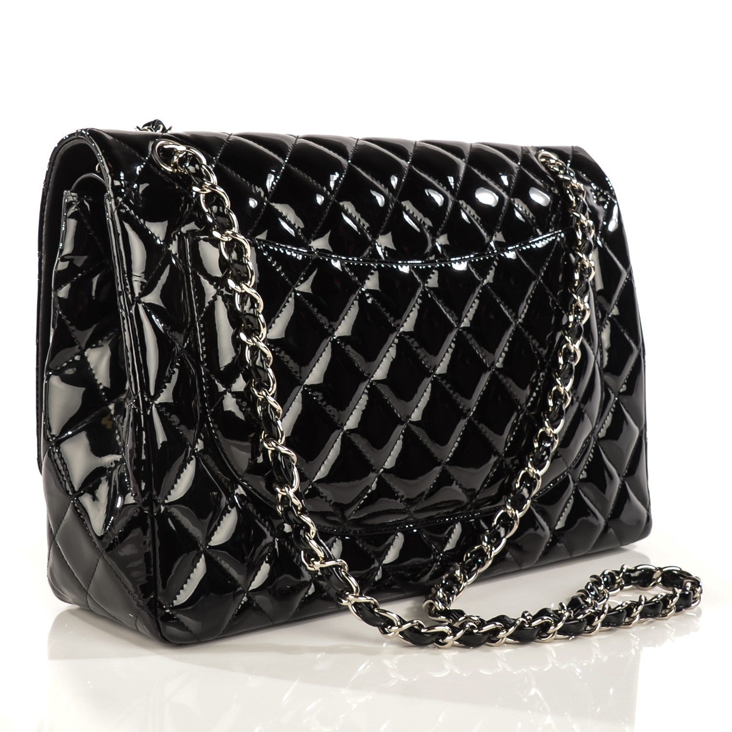 Chanel Patent Quilted Maxi Double Flap Black 3 of 8