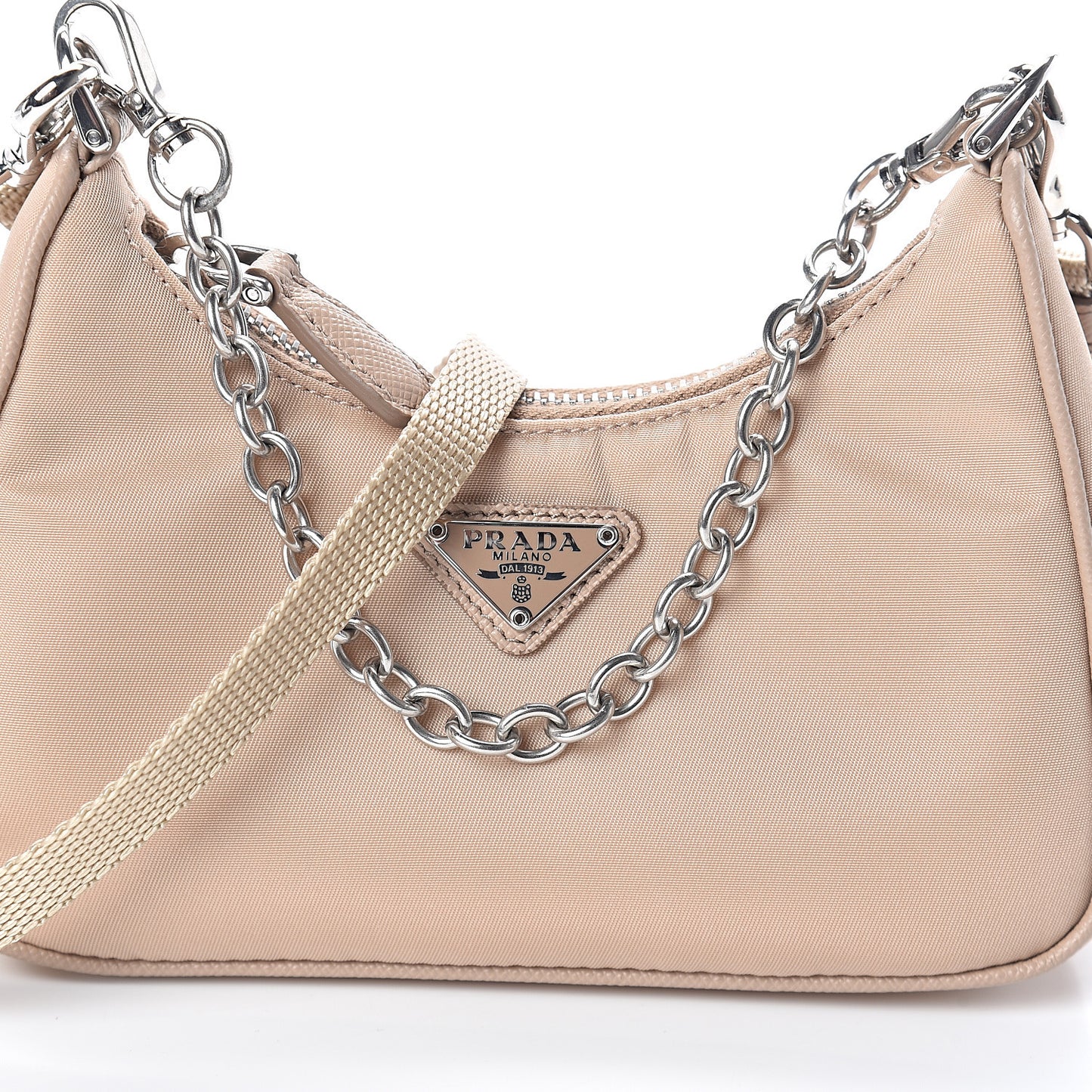 Tessuto Nylon Saffiano Mini Re-Edition 2000 Shoulder Bag Cammeo