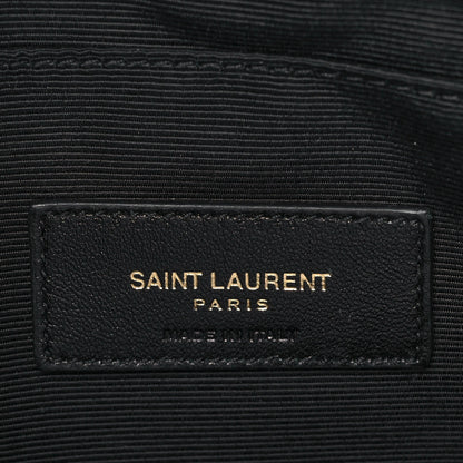 Saint Laurent Calfskin Matelasse Chevron Monogram Tablet Pouch Bordeaux 6 of 9