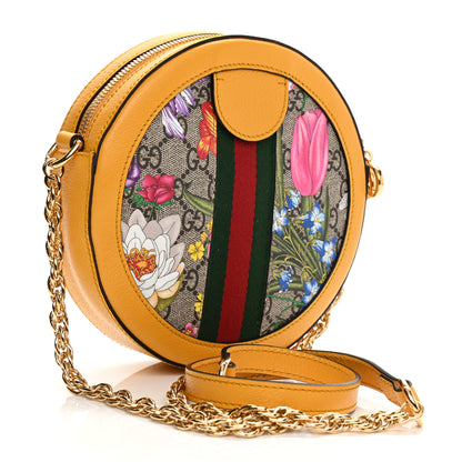 Gucci GG Supreme Monogram Flora Web Mini Ophidia Round Shoulder Bag Beige Multicolor Crop 11 of 11