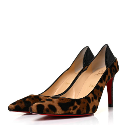 Christian Louboutin Pony Hair Leopard Maastricht 85 Pumps 38 Brown Black 3 of 9