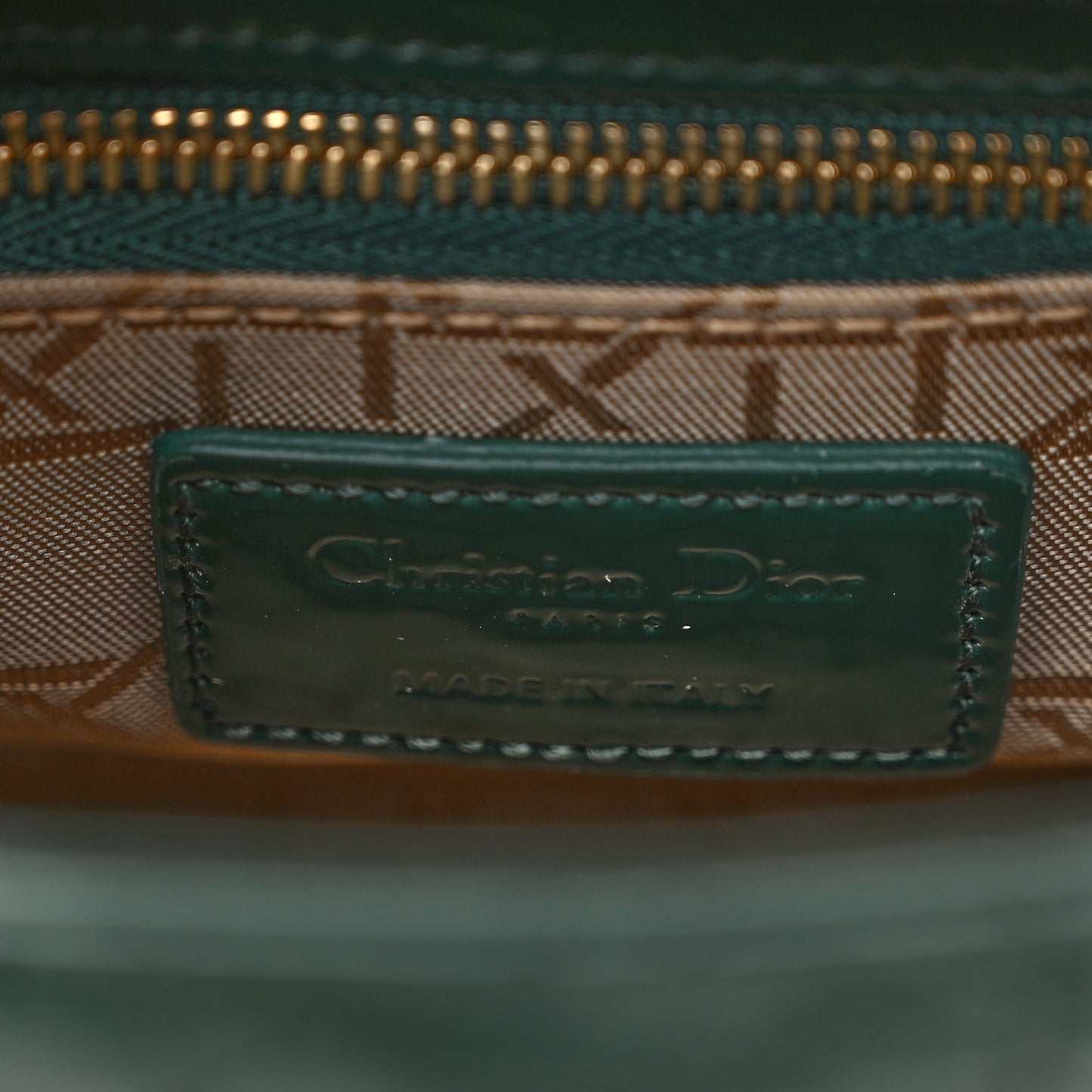 Patent Cannage Mini Lady Dior Pine Green