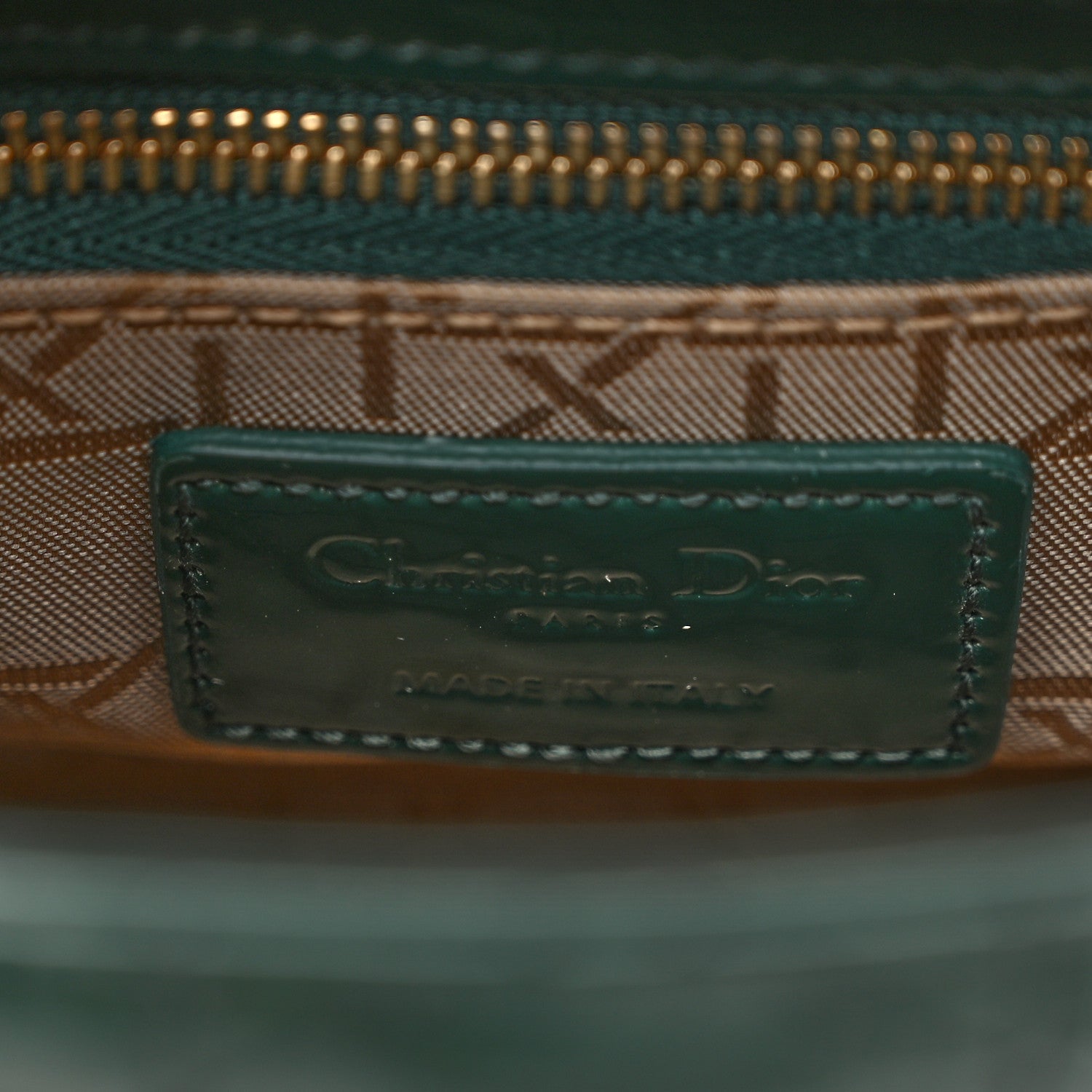 Christian Dior Patent Cannage Mini Lady Dior Pine Green 6 of 10