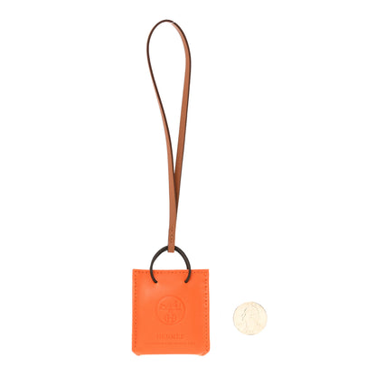 Hermes Milo Lambskin Swift Shopping Bag Charm Feu Gold 2 of 4