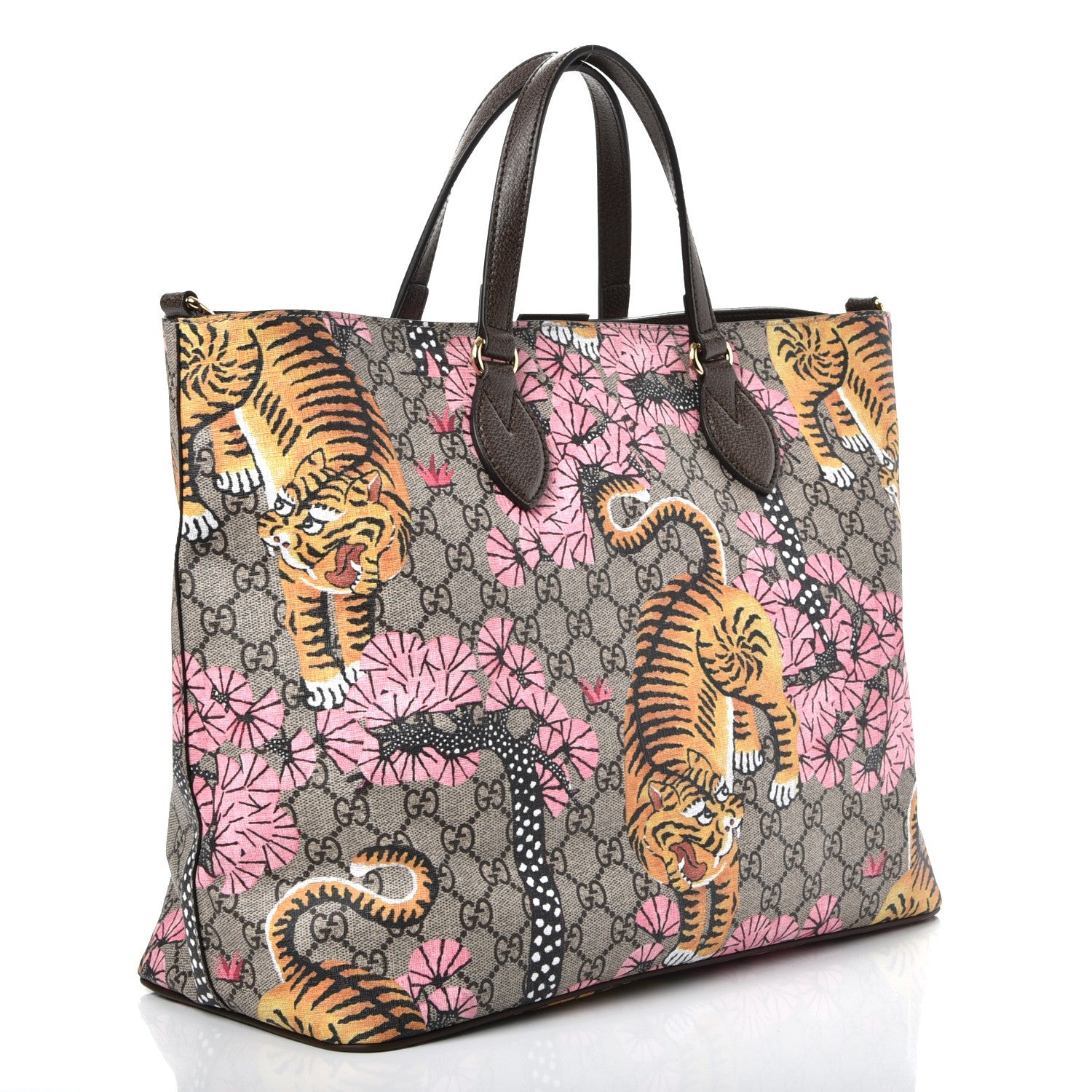 Gucci Soft GG Supreme Monogram Bengal Medium Crossbody Tote Beige Pink 3 of 7