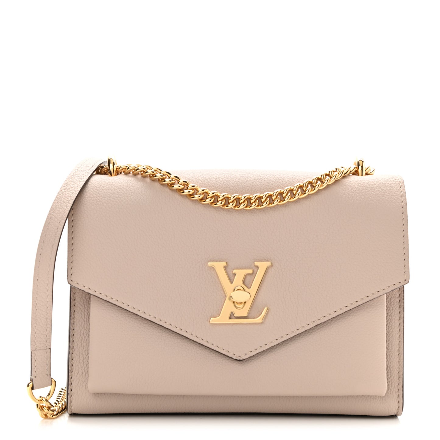 Soft Calfskin Mylockme Chain Bag BB Greige