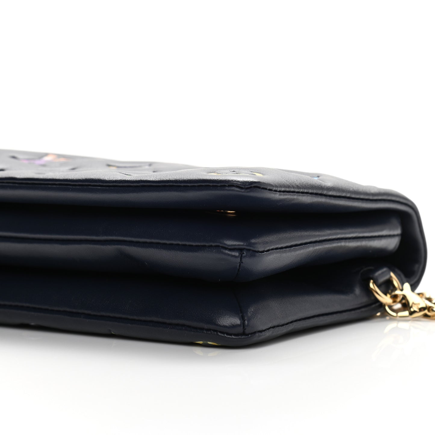Lambskin Embossed Monogram LV Garden Pochette Coussin Navy