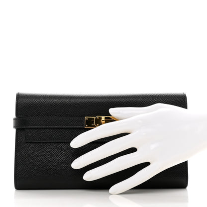 Hermes Epsom Kelly Longue Wallet Black 2 of 10