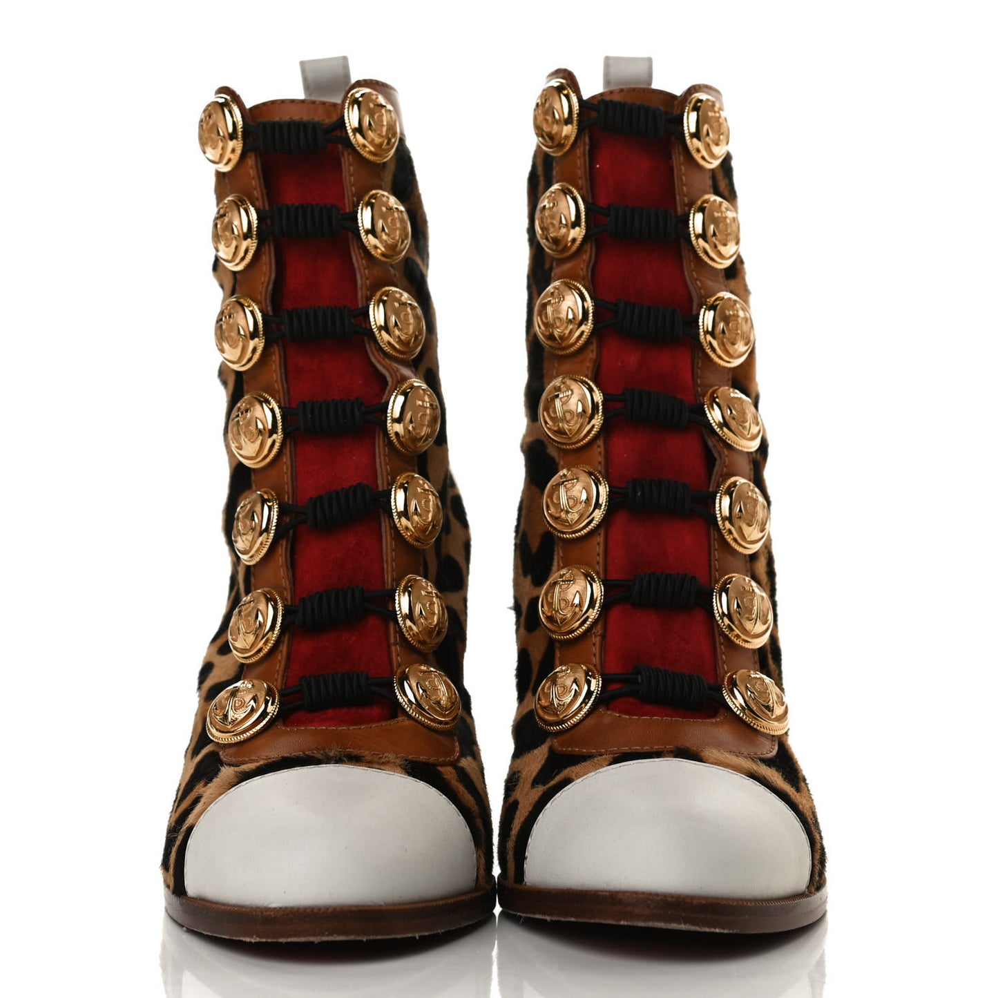 Calf Hair Leopard Print Who Dances 85 Ankle Boots 37.5 Gold Fauve