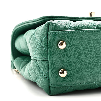 Chanel Caviar Quilted Extra Mini Coco Handle Flap Green 9 of 10