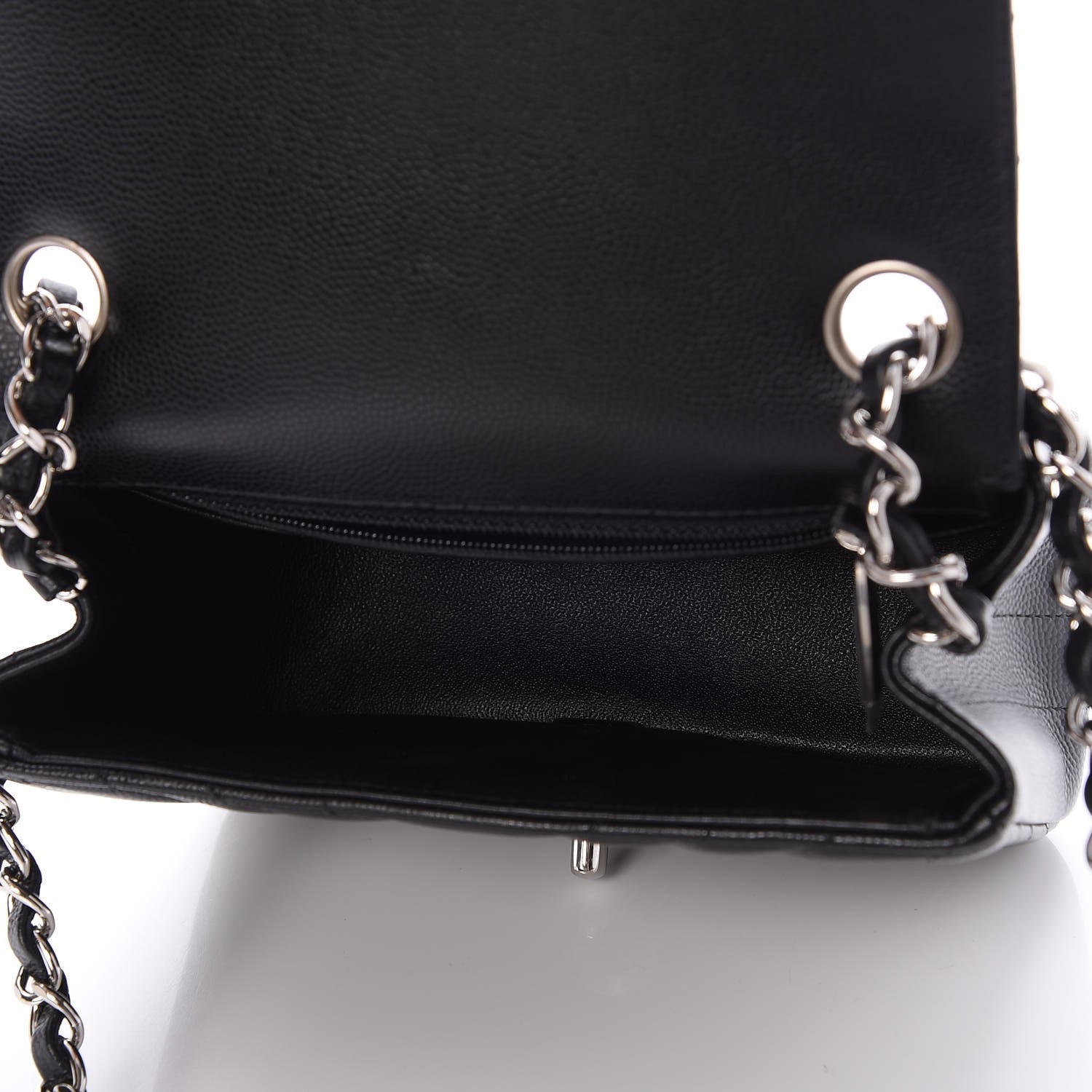 Chanel Caviar Chevron Quilted Mini Square Flap Black 5 of 8