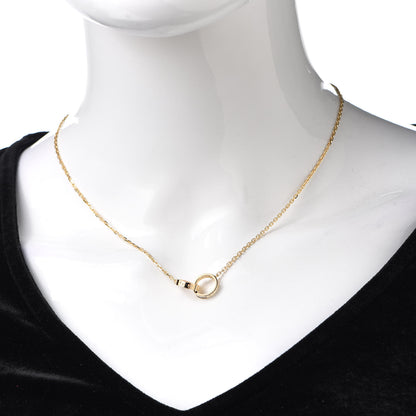 Cartier 18K Yellow Gold Diamond Interlocking LOVE Necklace 2 of 5
