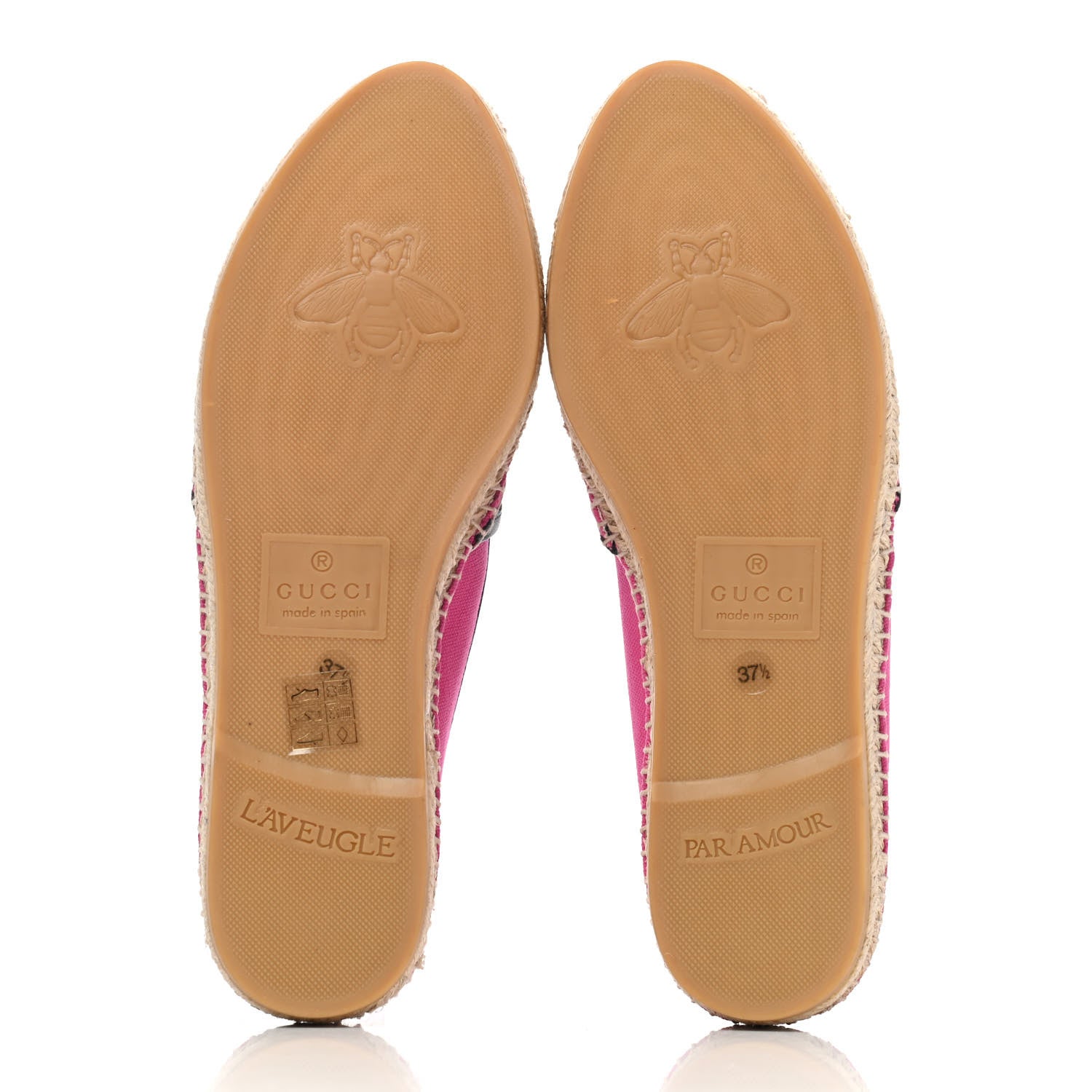 Gucci Canvas Logo Espadrilles 37.5 Cyclamen Rose Black 4 of 4