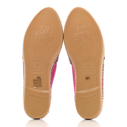 Gucci Canvas Logo Espadrilles 37.5 Cyclamen Rose Black 4 of 4