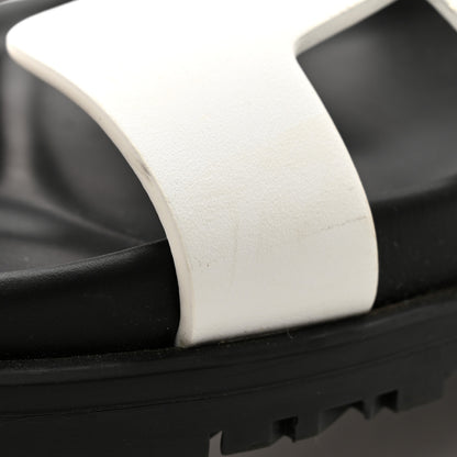 Hermes Calfskin Womens Chypre Sandals 36.5 White 11 of 13