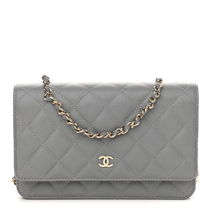 Chanel Caviar Quilted Wallet On Chain WOC Dark Grey 1 of 10