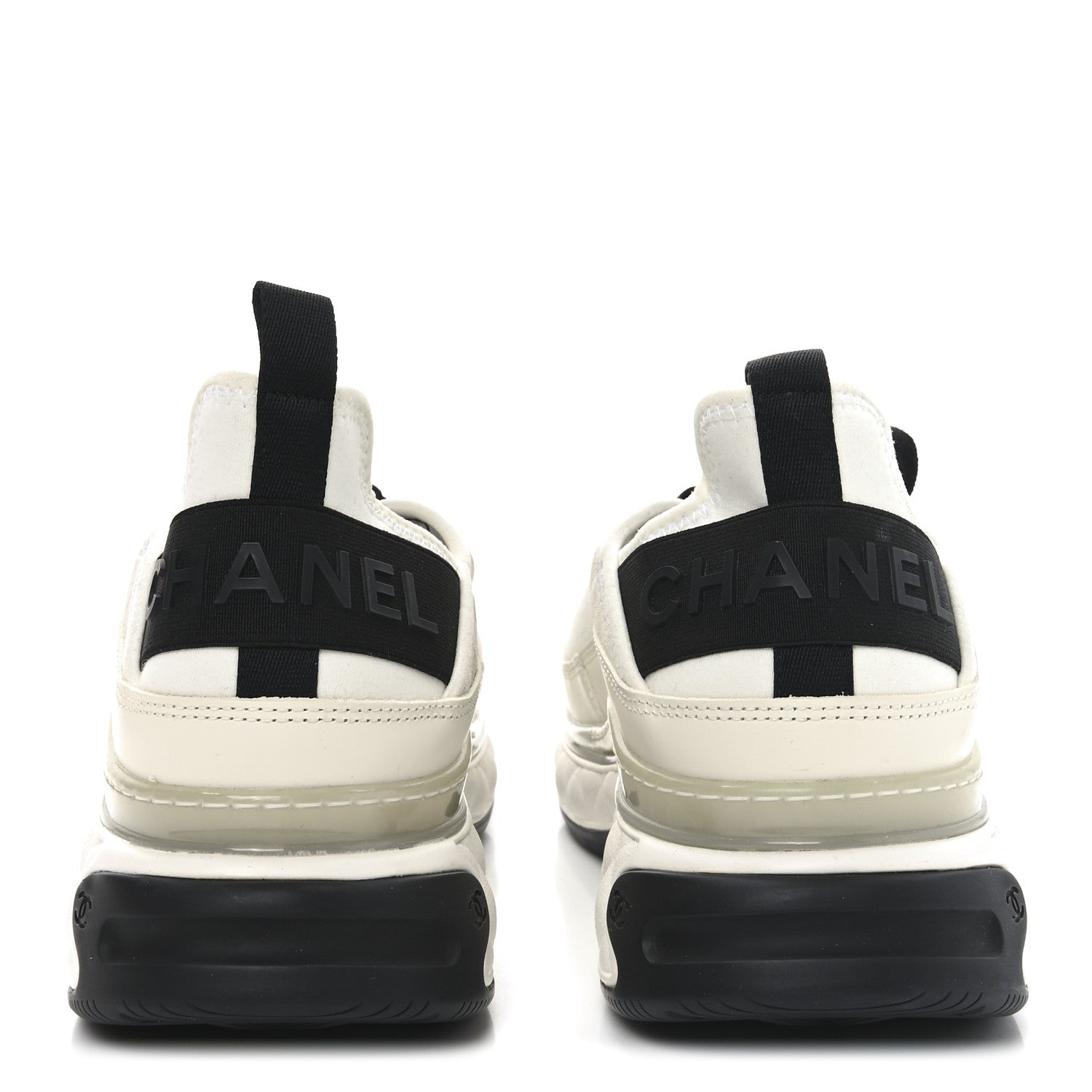Chanel Velvet Calfskin Mixed Fibers CC Sneakers 41 Ivory Black 6 of 9