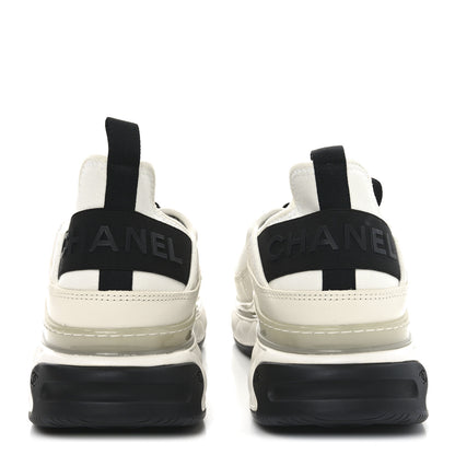 Chanel Velvet Calfskin Mixed Fibers CC Sneakers 41 Ivory Black 6 of 9