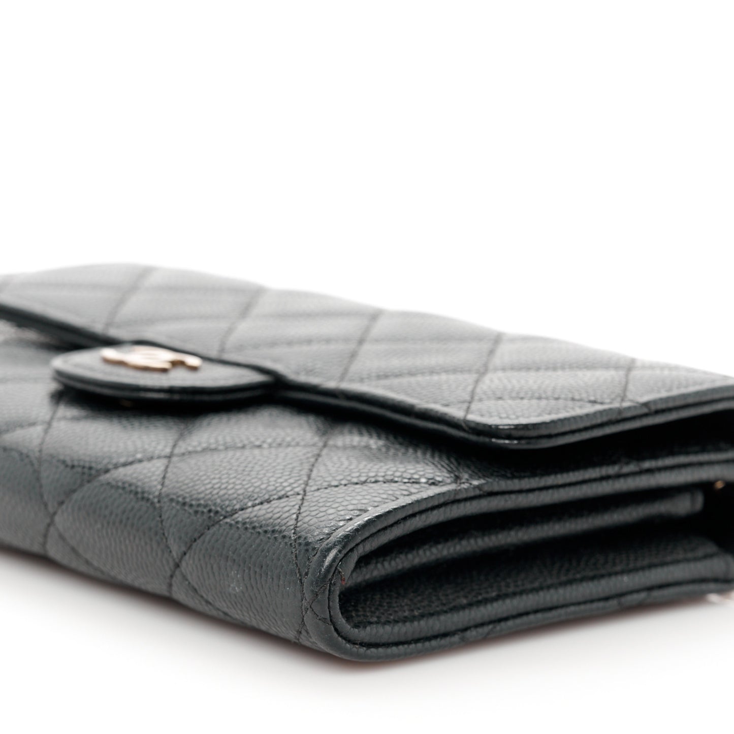 Caviar Quilted Classic Clutch With Chain Black
