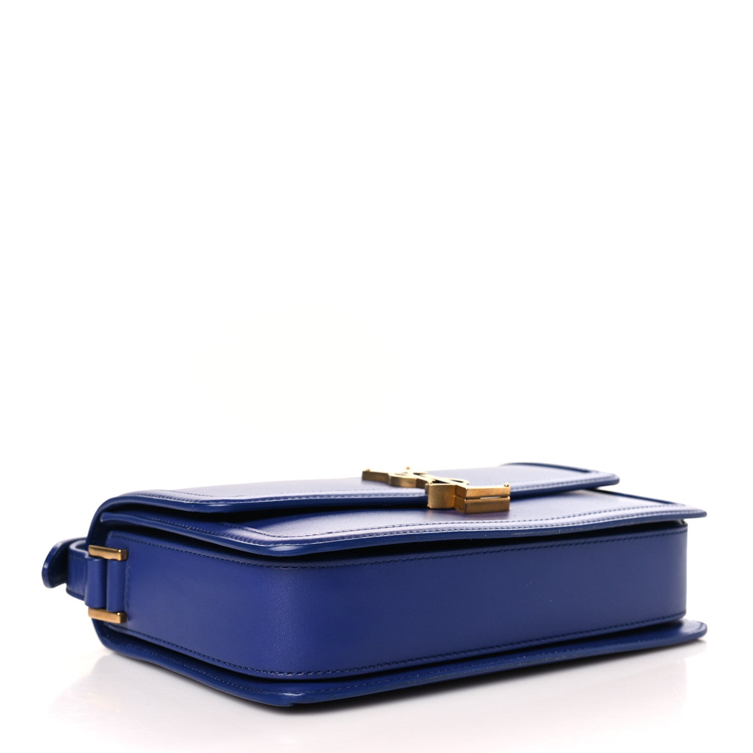 Saint Laurent Box Calfskin Monogram Medium Solferino Satchel Blue 4 of 9