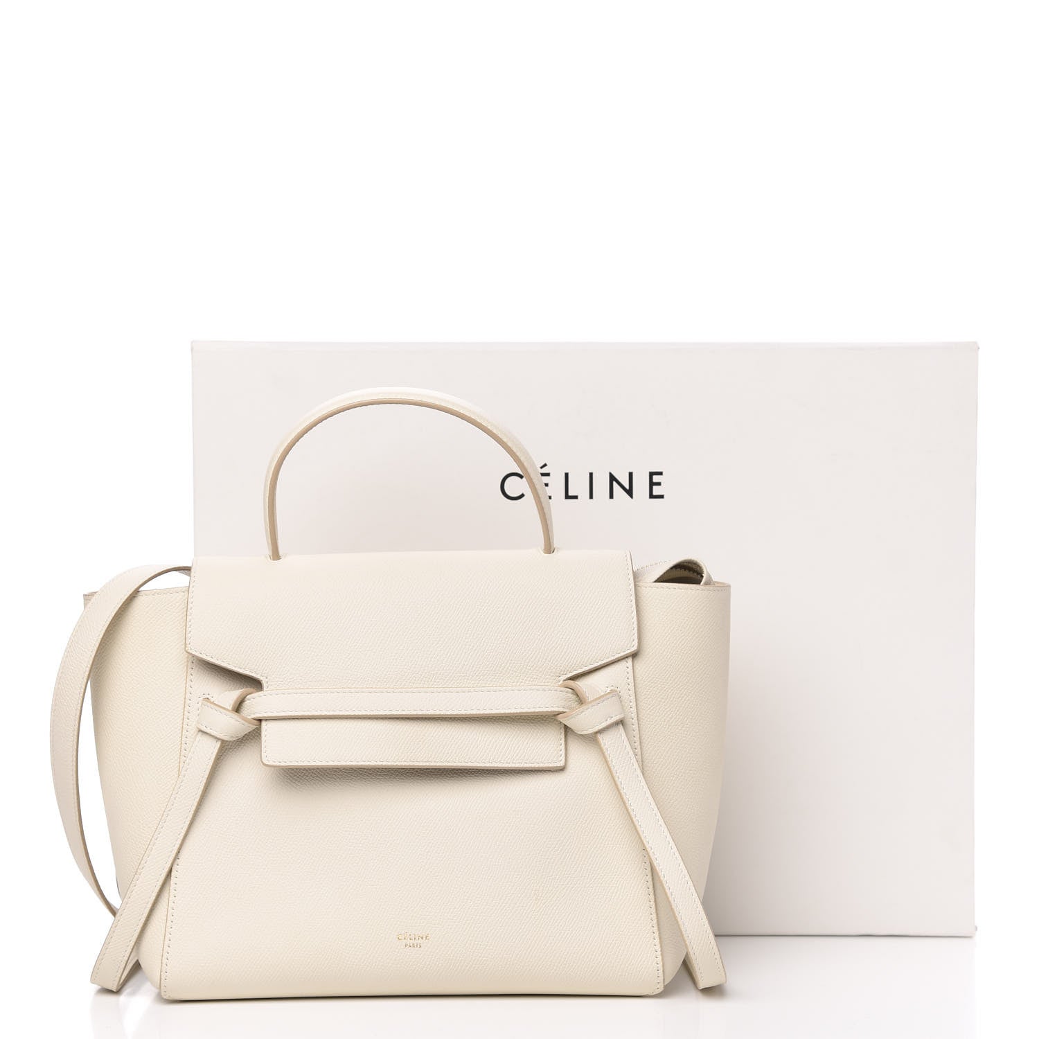 Celine Grained Calfskin Micro Belt Bag White 12 of 13