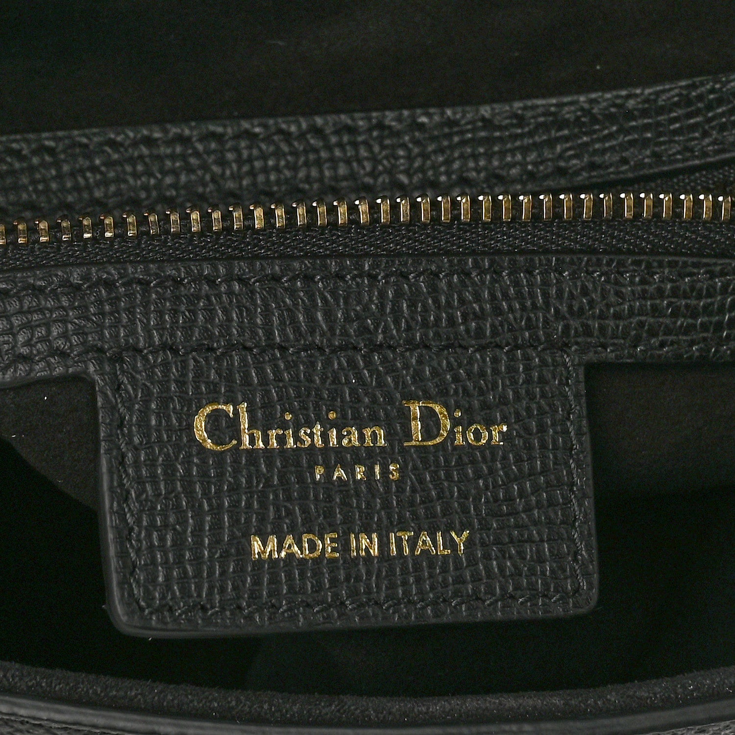 Christian Dior Grained Calfskin Saddle Bag With Strap Black 6 of 10