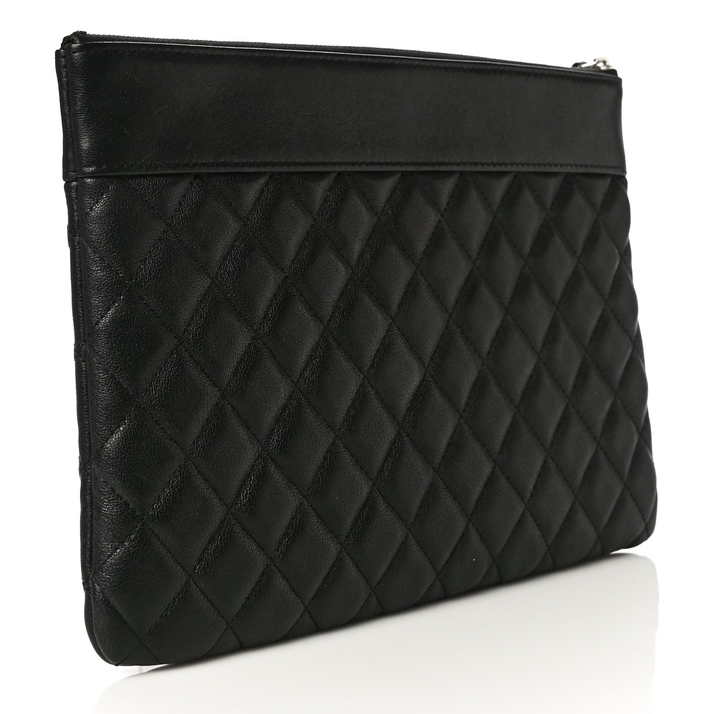 Sheepskin Quilted Medium Vintage Mademoiselle Cosmetic Case Black