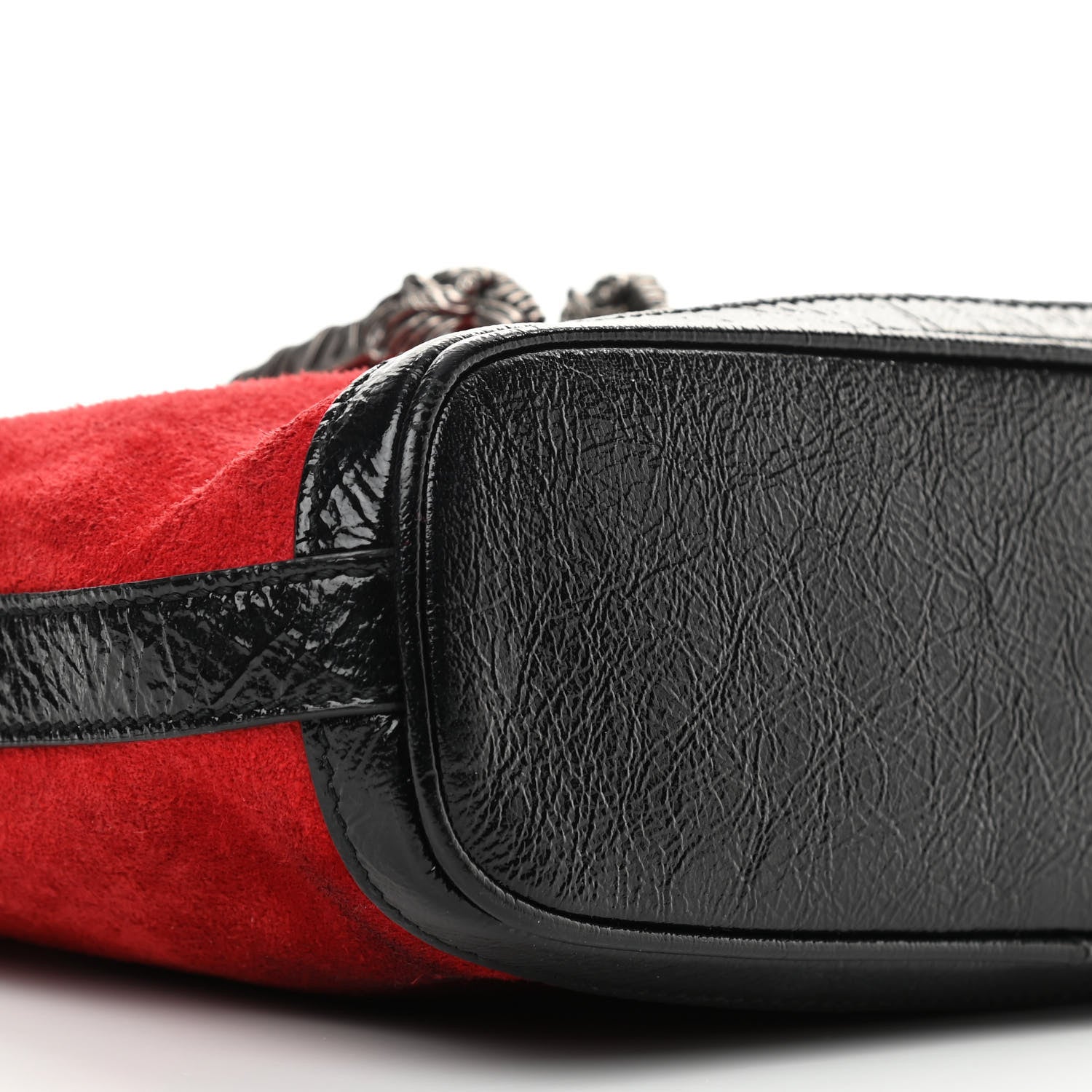 Gucci Suede Patent Medium Dionysus Bucket Bag Red 9 of 14