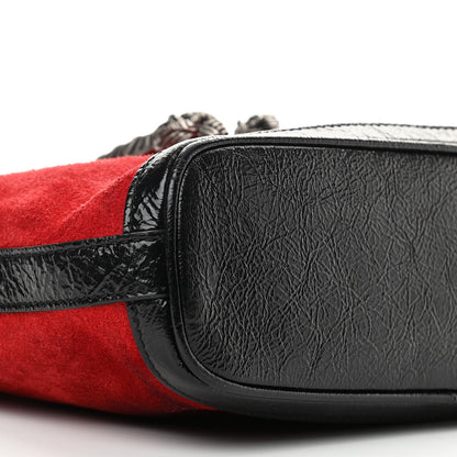 Gucci Suede Patent Medium Dionysus Bucket Bag Red 9 of 14