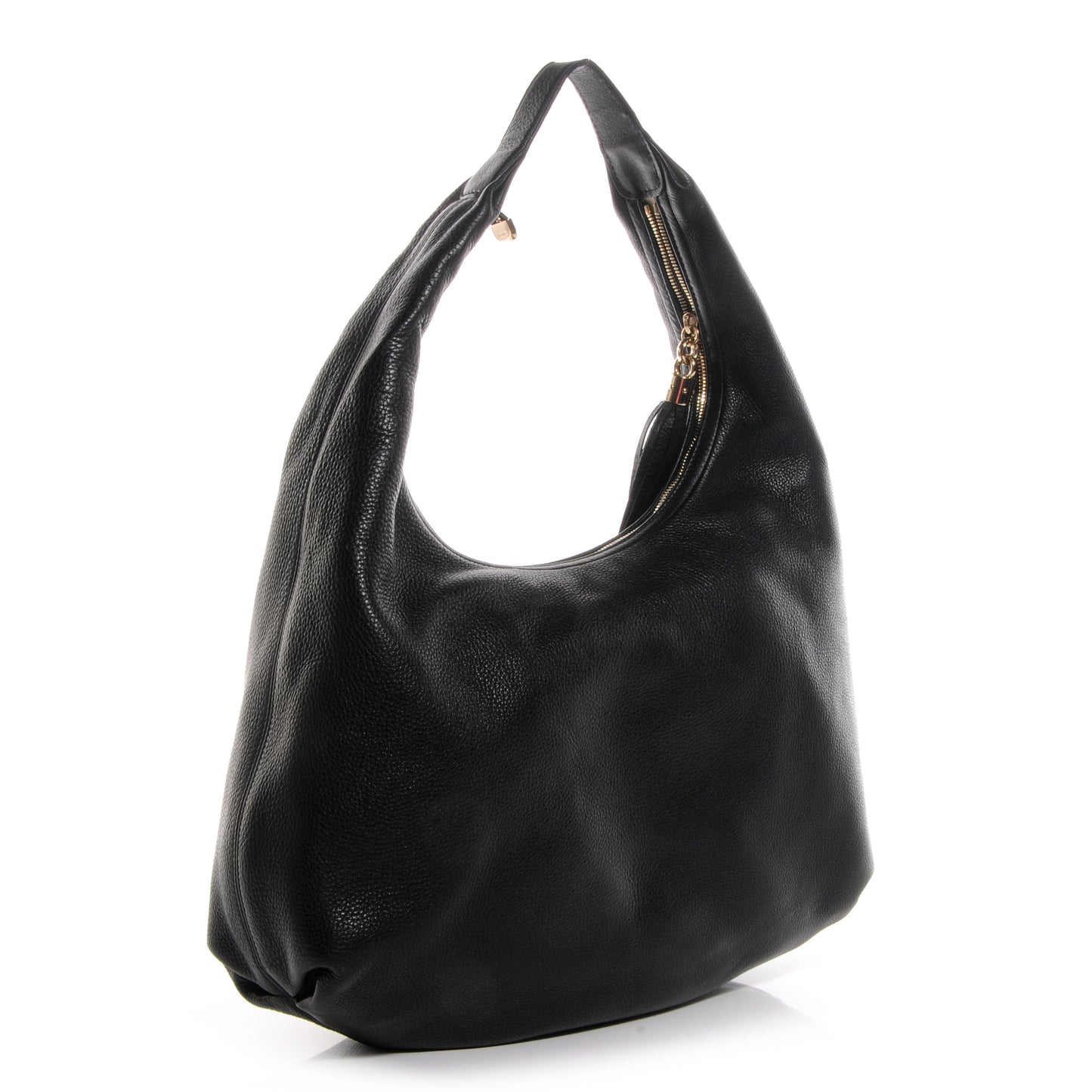 Pebbled Calfskin Large Soho Hobo Black