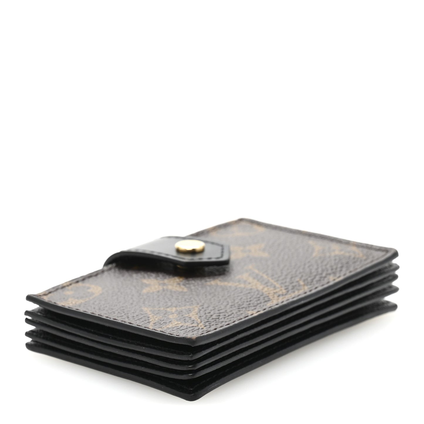 Monogram Gusset Card Holder Black