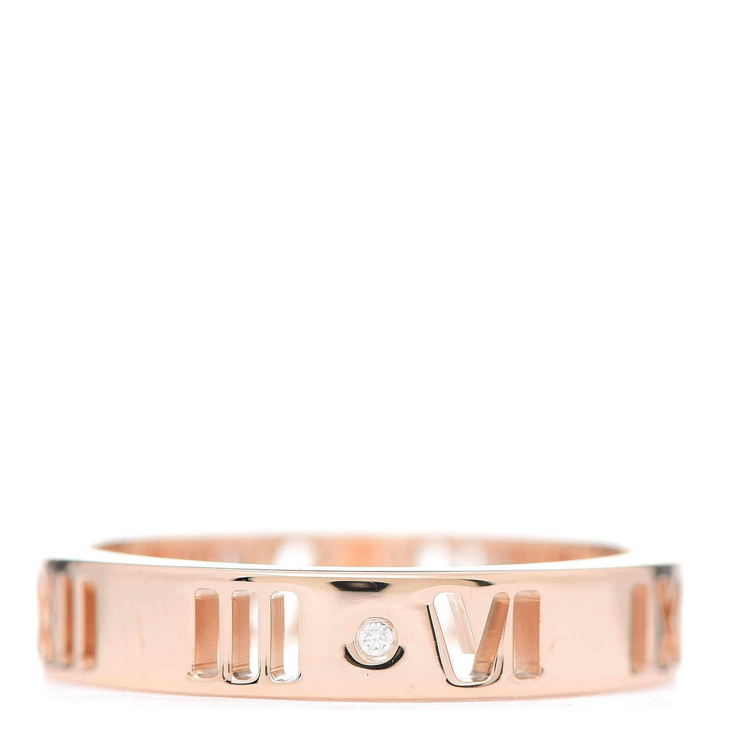 Tiffany 18K Rose Gold Diamond Atlas Pierced Ring 50 5.25 1 of 5