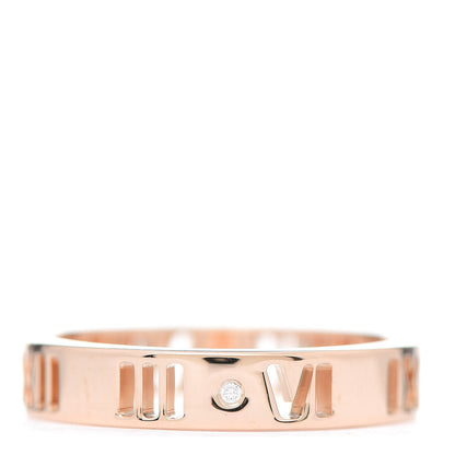 Tiffany 18K Rose Gold Diamond Atlas Pierced Ring 50 5.25 1 of 5