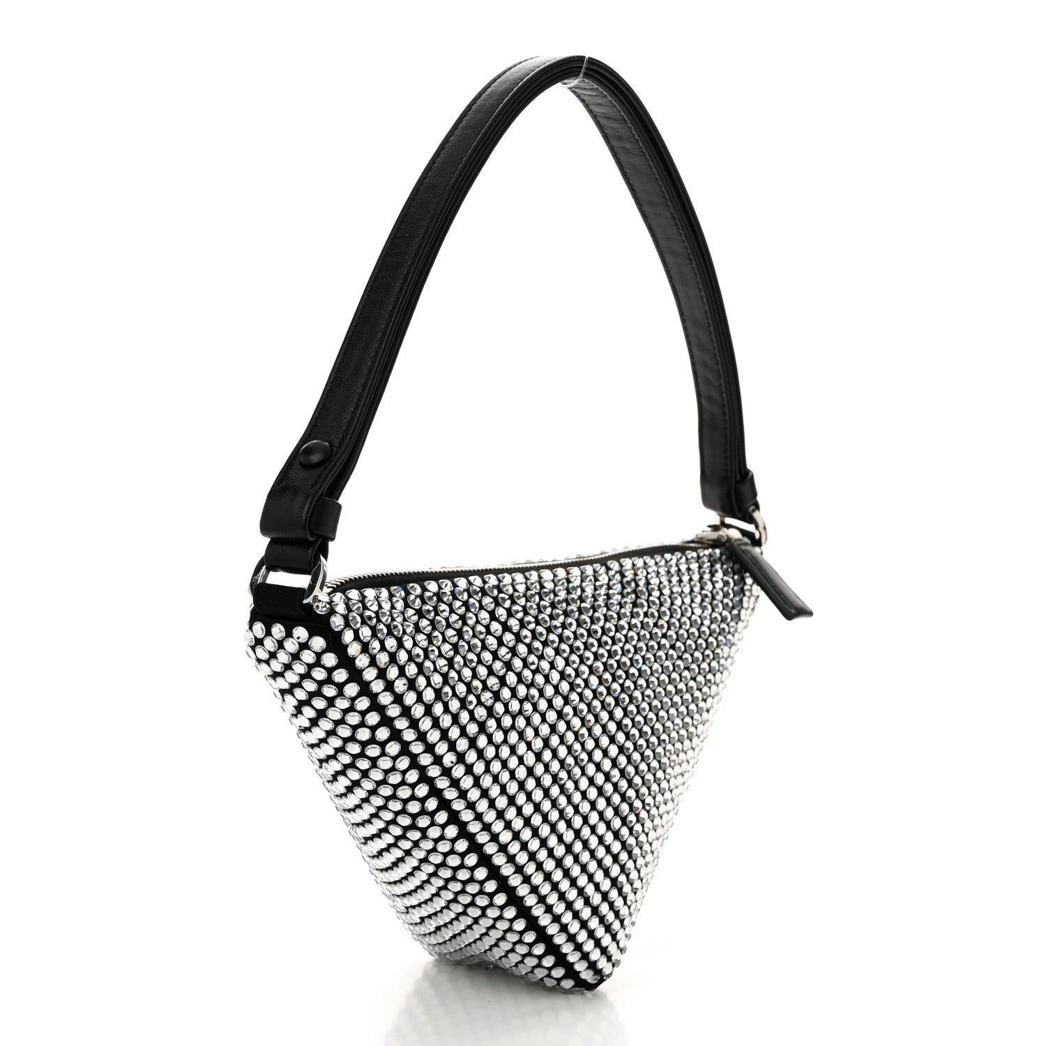 Prada Satin Crystal Triangle Pouch Cristal 4 of 10