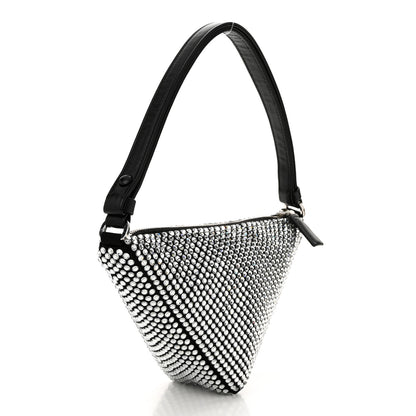 Prada Satin Crystal Triangle Pouch Cristal 4 of 10