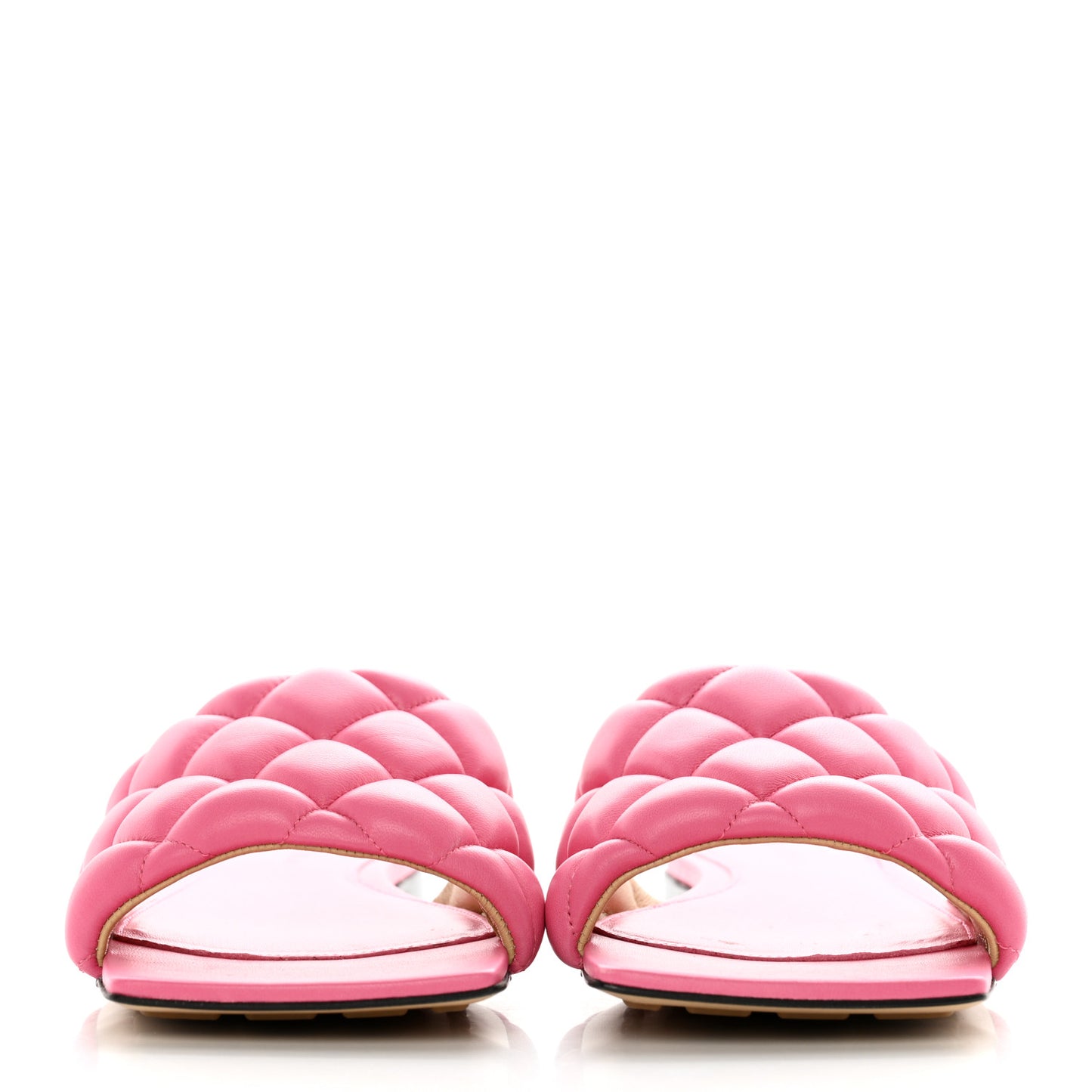 Nappa Matelasse Padded Flat Sandals 38 Azalea
