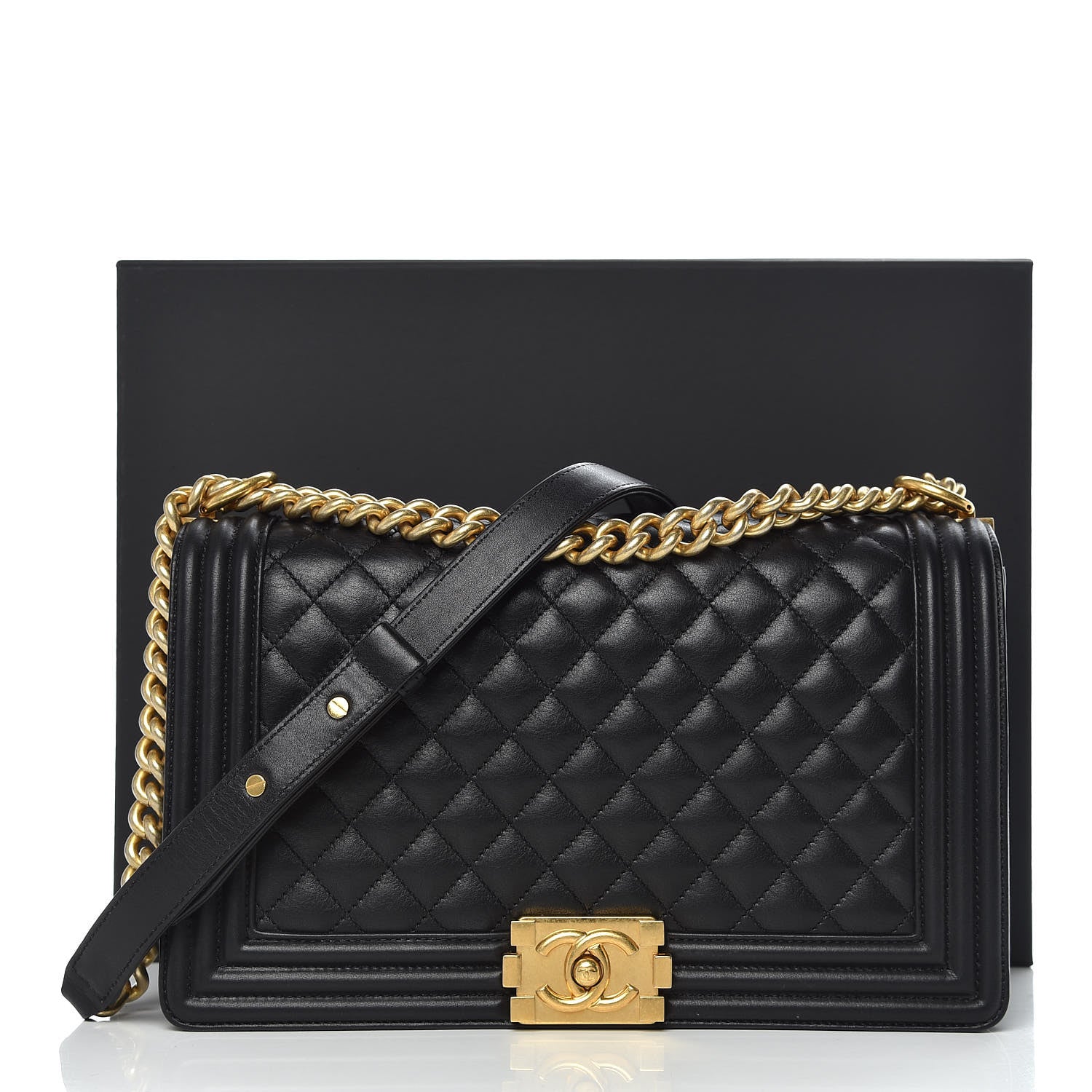 Chanel Calfskin Quilted New Medium Boy Flap Black 16 of 16
